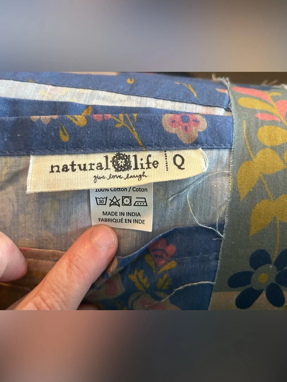 Natural Life Soo Soft Cotton Matching Sheet Set with blue borders - Picture 5 of 5